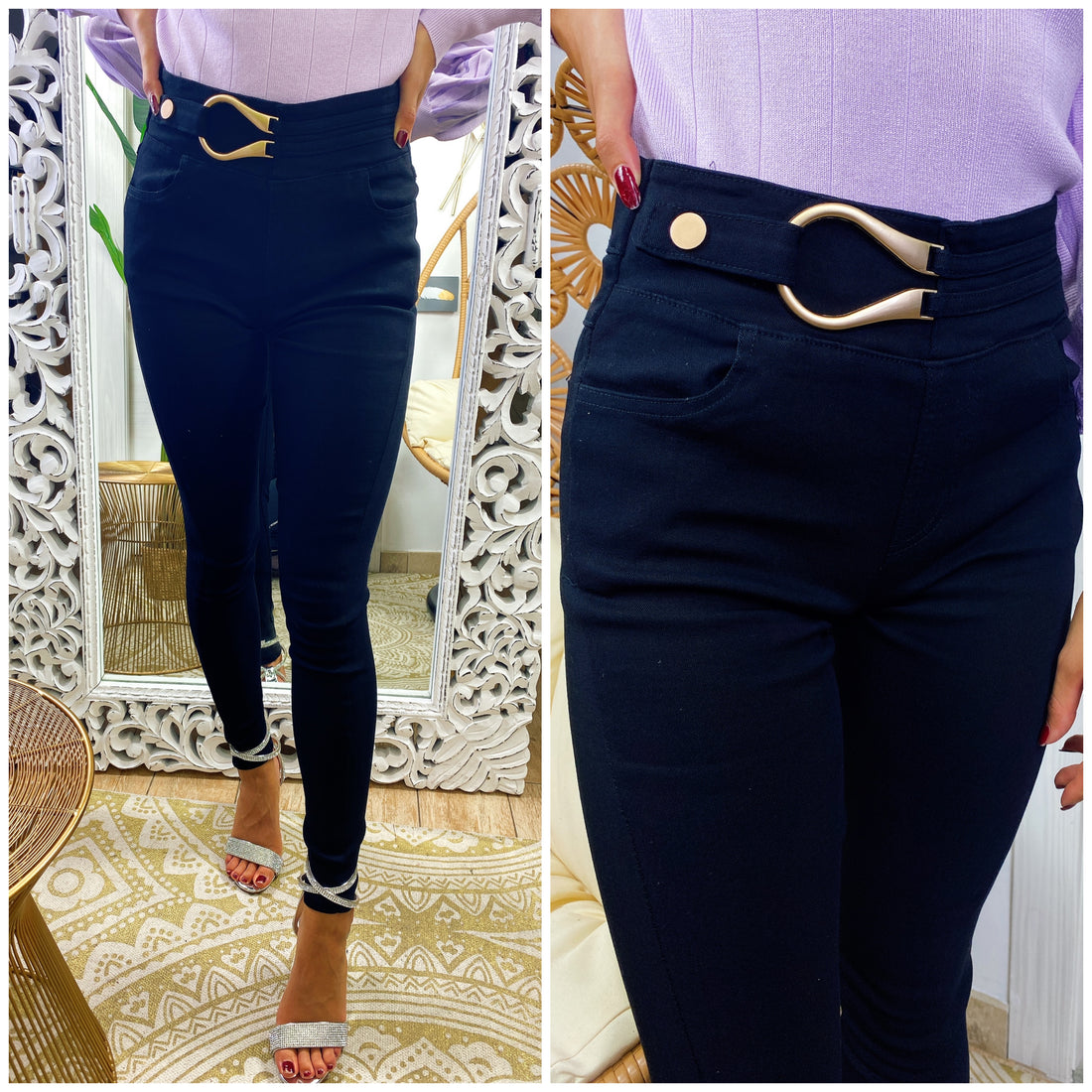 Pantalone nero aderente - R.a. Boutique 