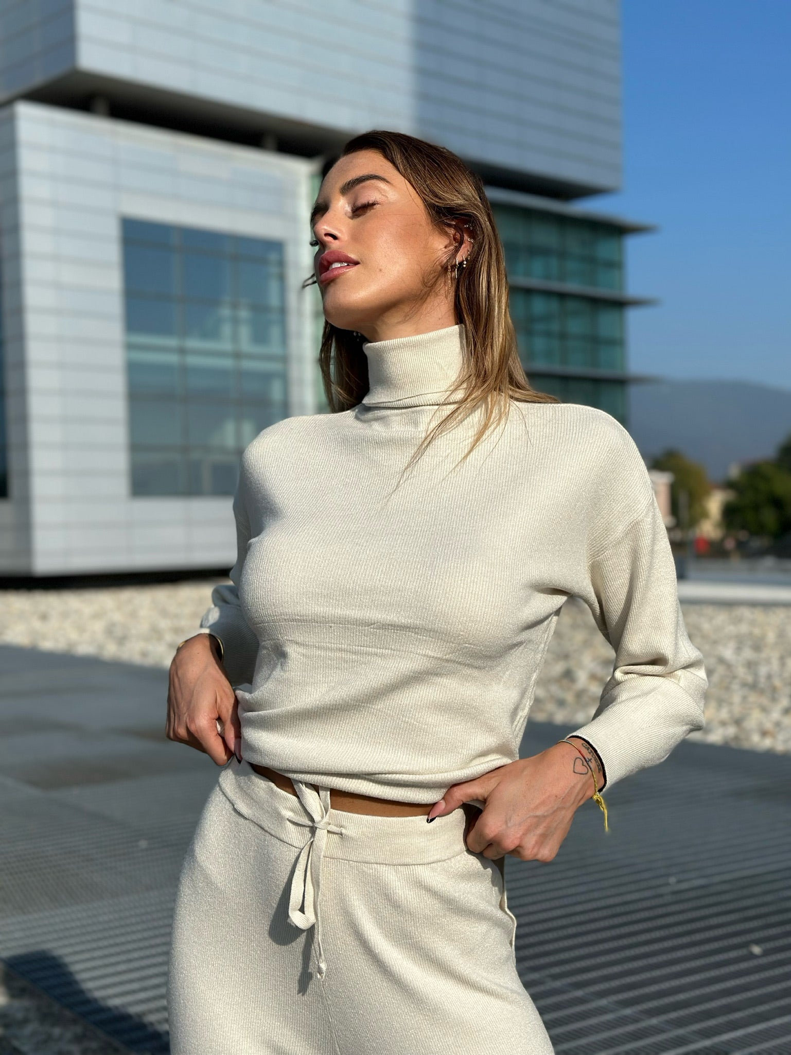 Completo Maglia e pantalone quality beige - R.a. Boutique 