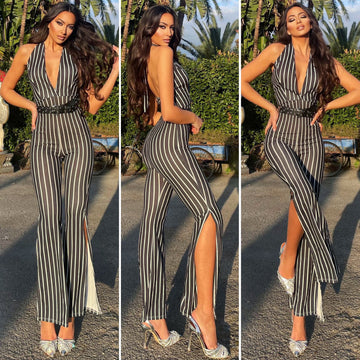 Tuta nera a righe - R.a. Boutique 