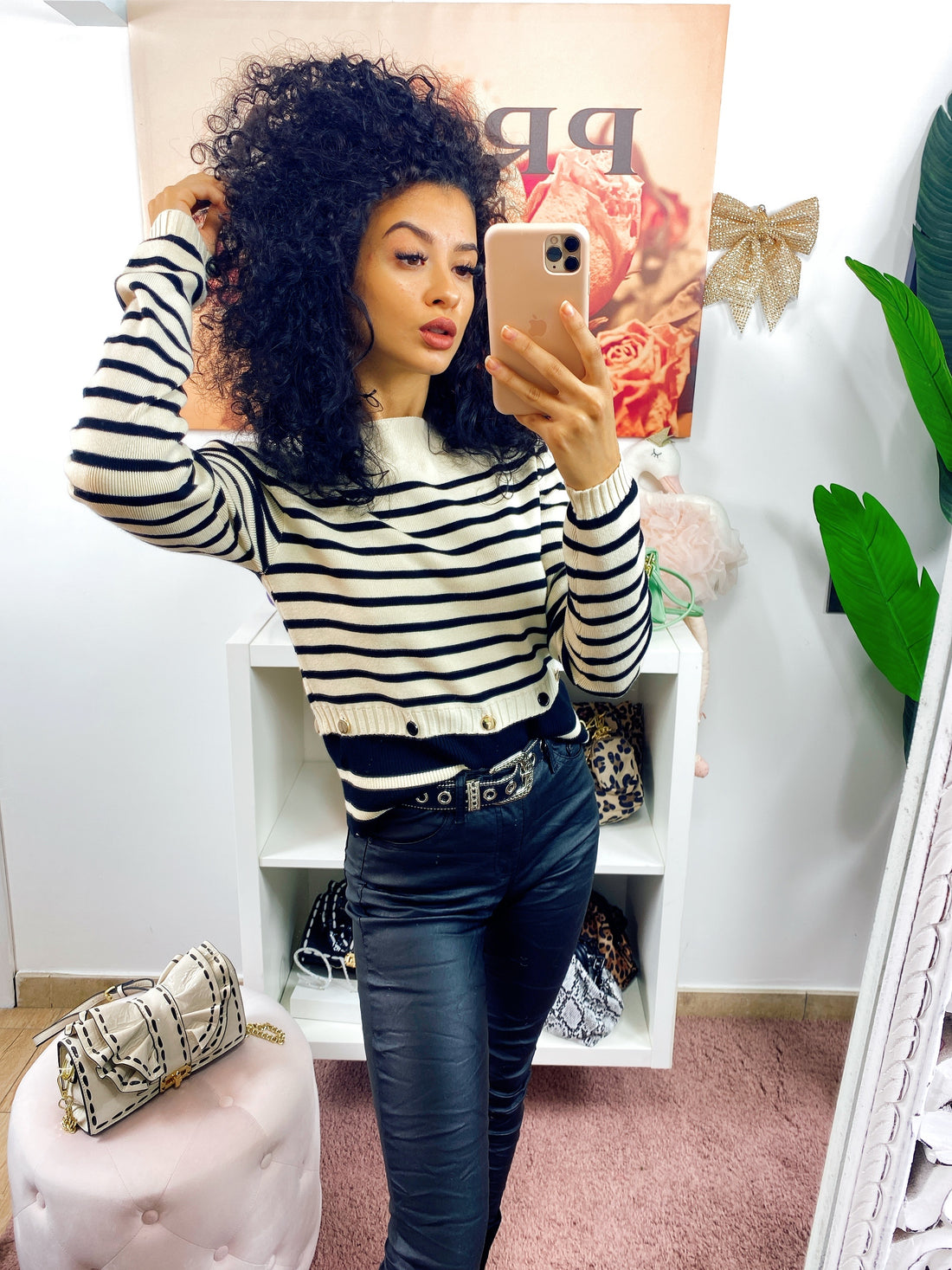 Maglioncino a righe con bottoncini - R.a. Boutique 