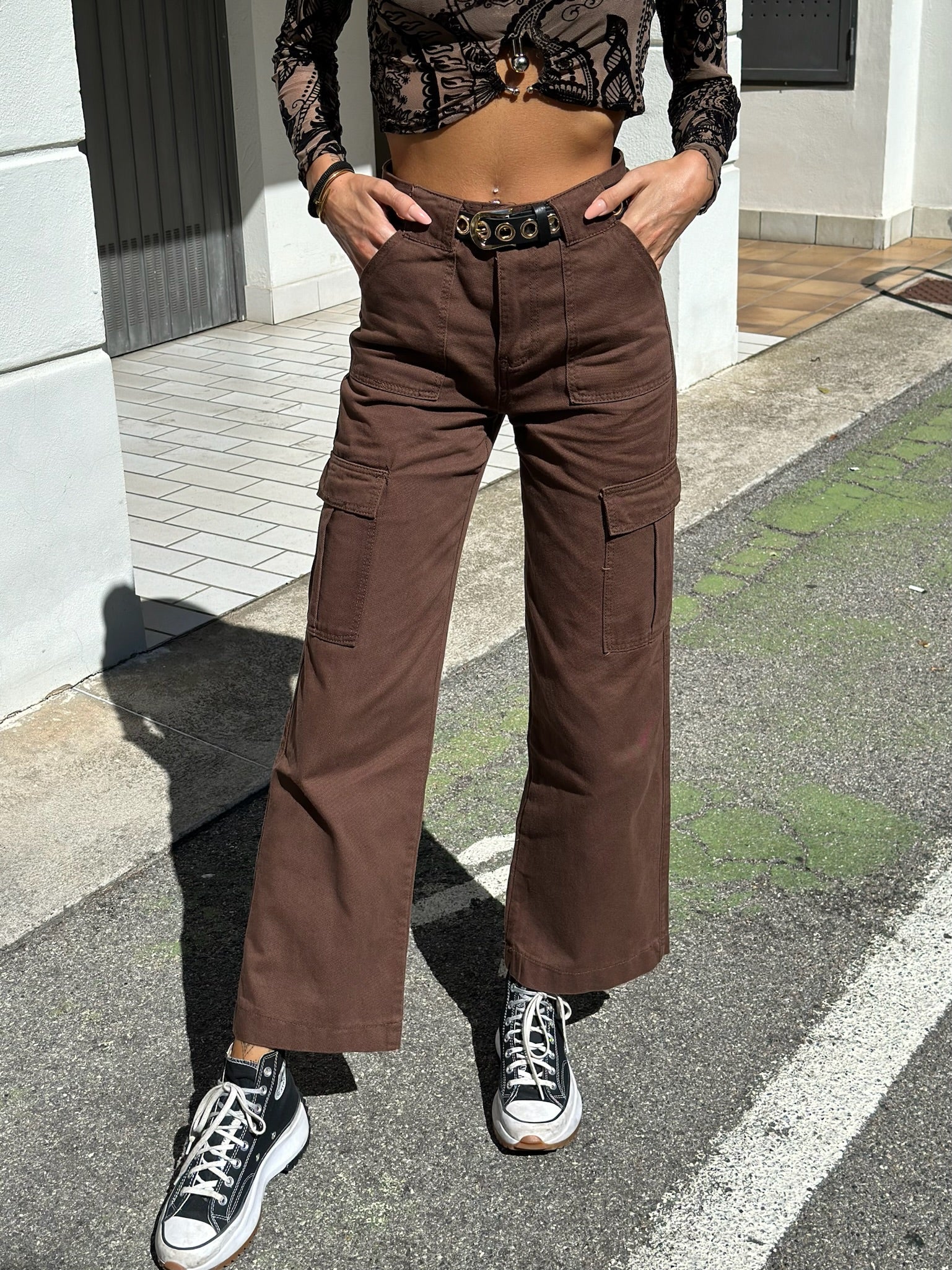 Pantalone cargo choco - R.a. Boutique 