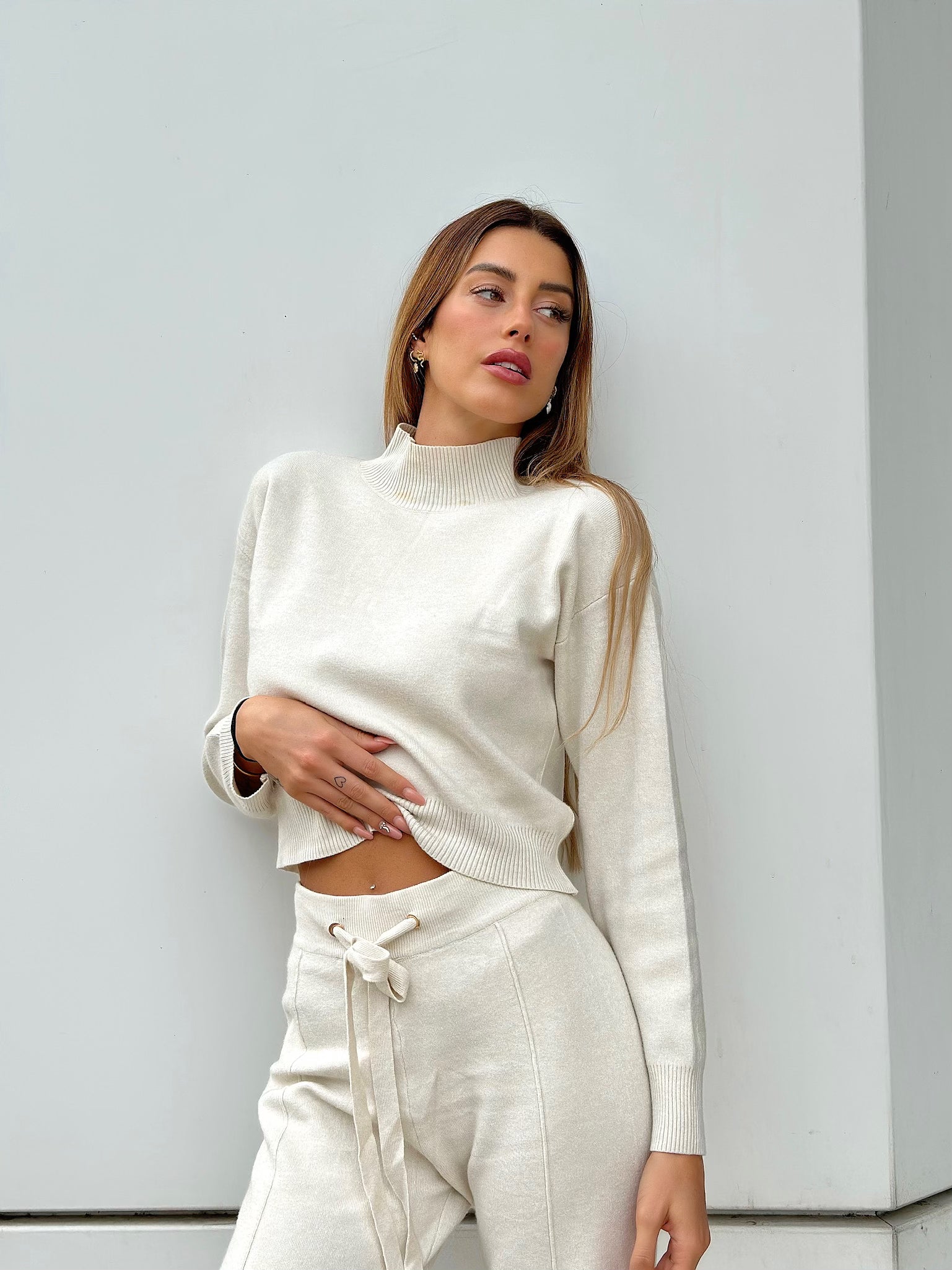 Completo Maglia e pantalone quality beige - R.a. Boutique 