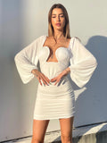 Abito sensual manica lunga bianco - R.a. Boutique 