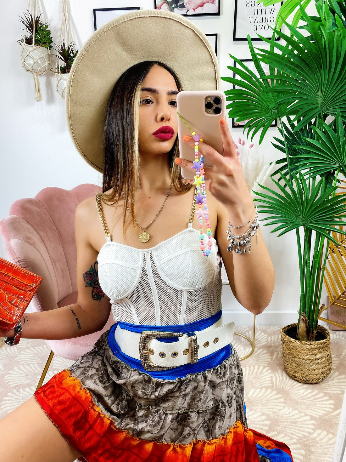 Gonna asimmetrica arancione Azzurra - R.a. Boutique 