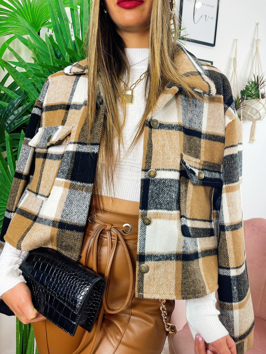 Giacca a quadri Camel Black - R.a. Boutique 