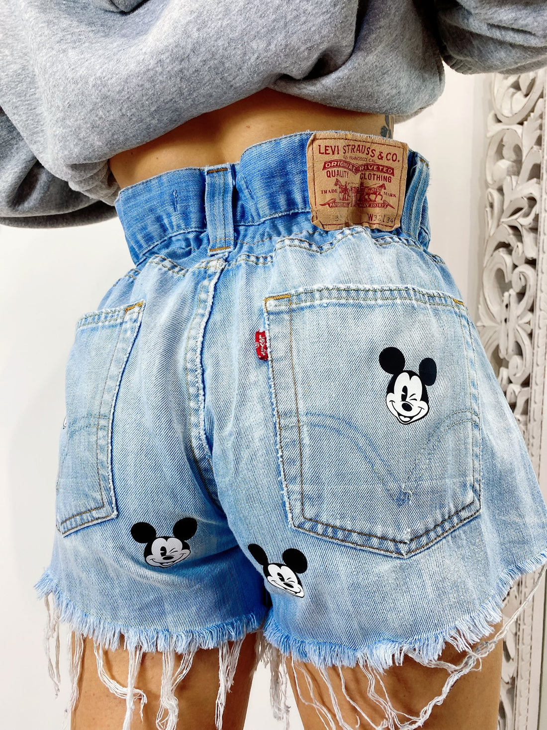 Short Levi’s Vintage con stampa topolino bagno chiaro - R.a. Boutique 