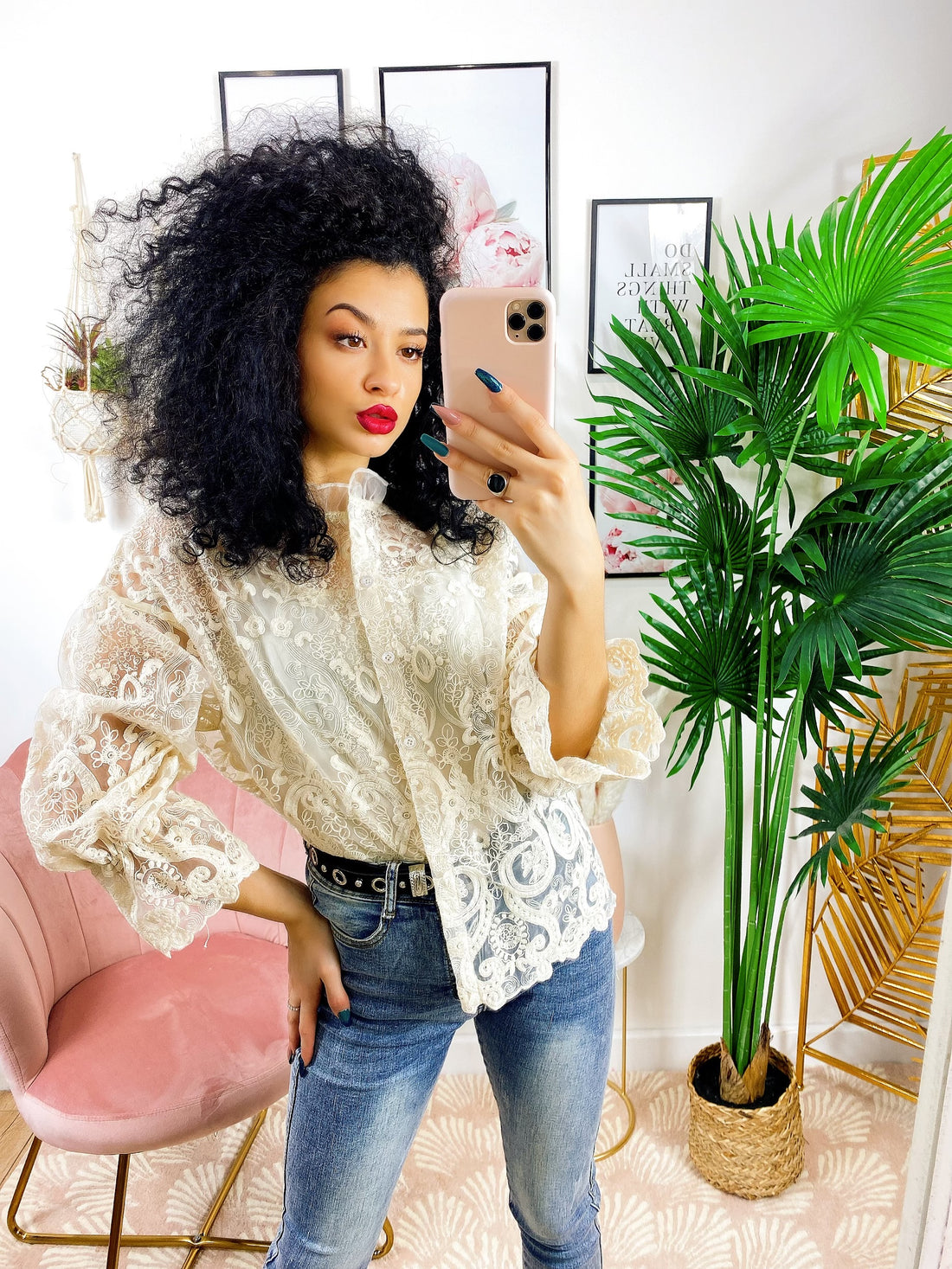 Camicetta in pizzo con rouge - R.a. Boutique 