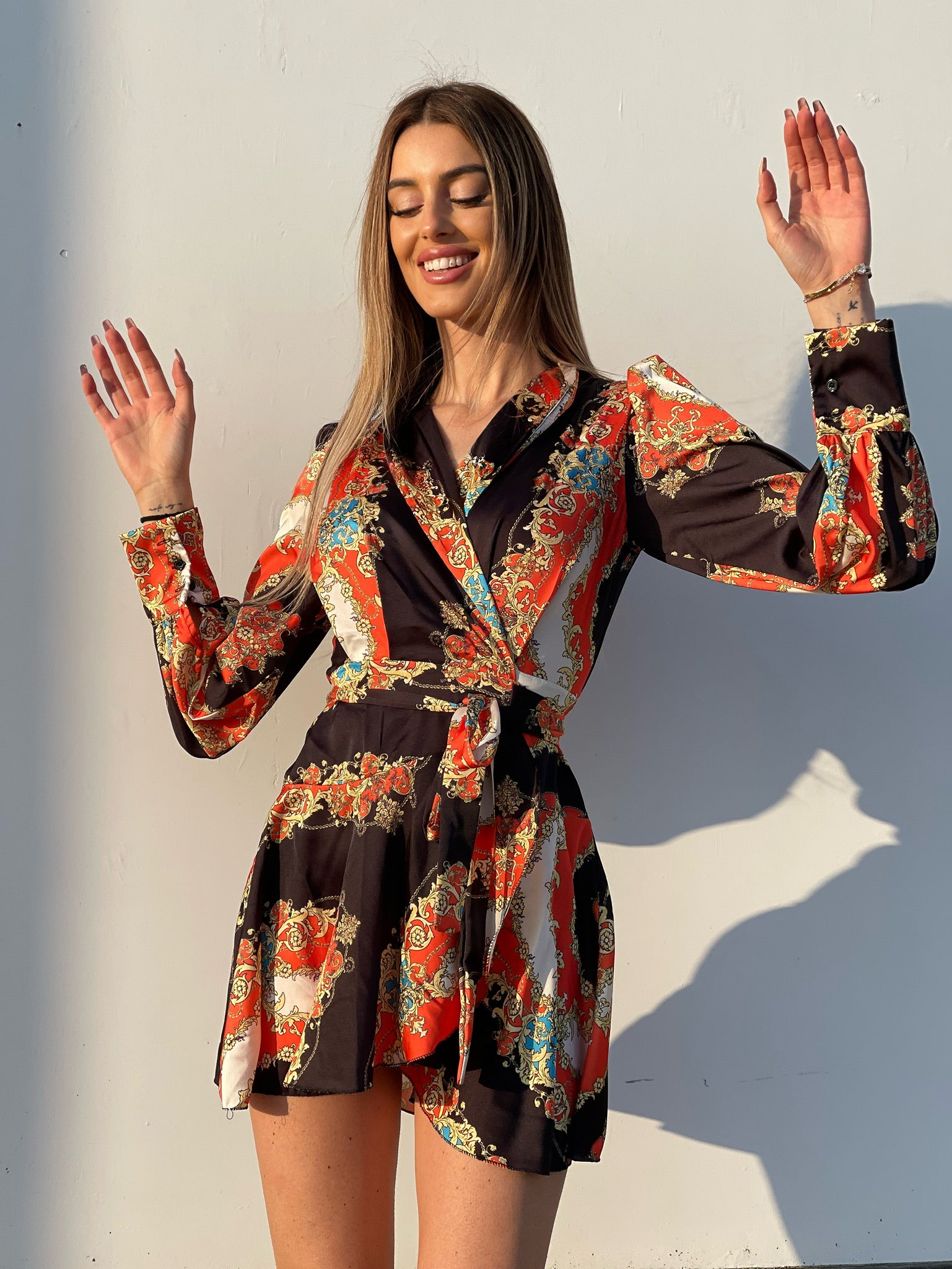 Abito etnico arancione e nero - R.a. Boutique 