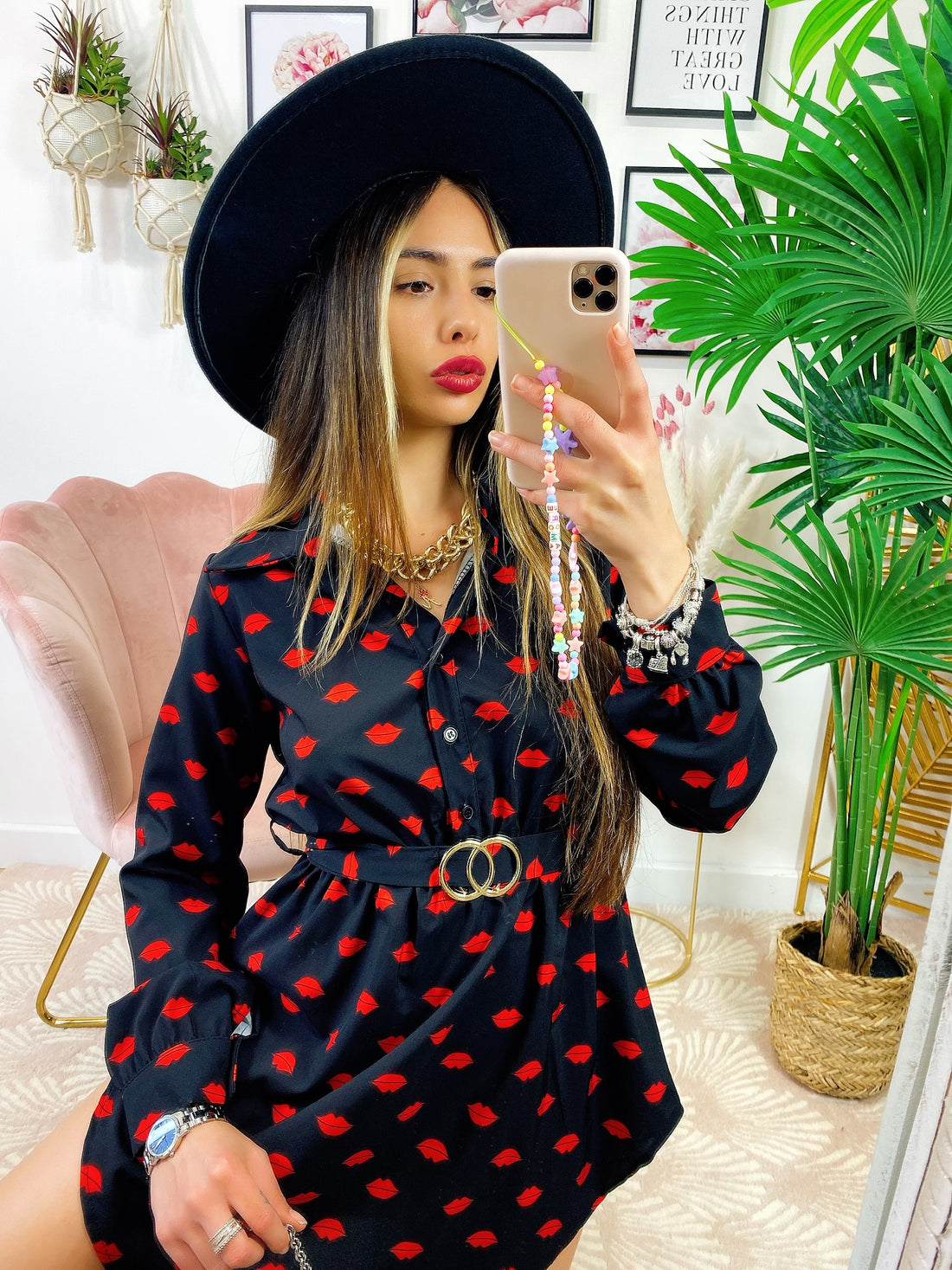 Abito kiss Rossi e cintura - R.a. Boutique 