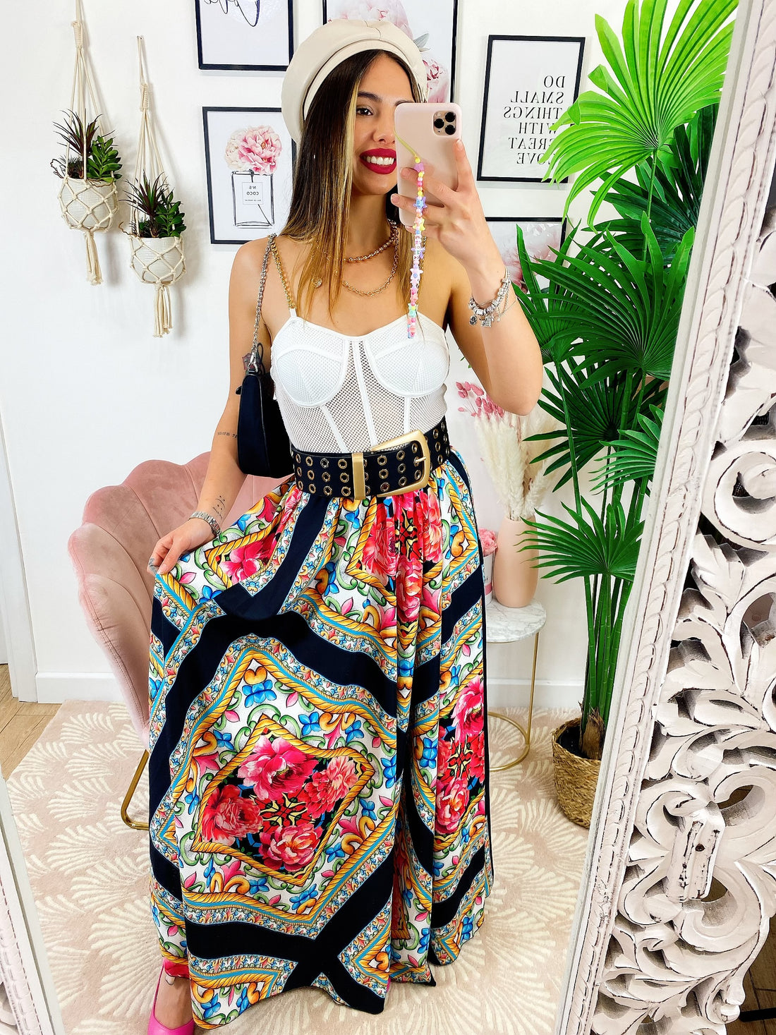 Gonna stampa etnica colorata - R.a. Boutique 