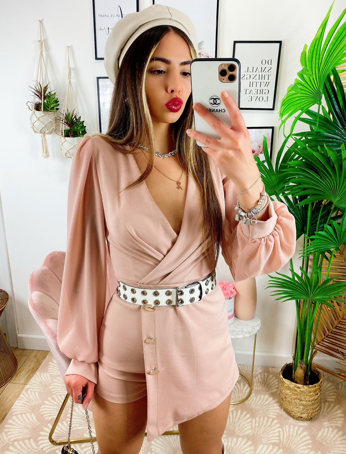 Tutina a portafoglio con bottoni Rosa - R.a. Boutique 