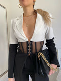 Giacca bianca e nera bustier - R.a. Boutique 