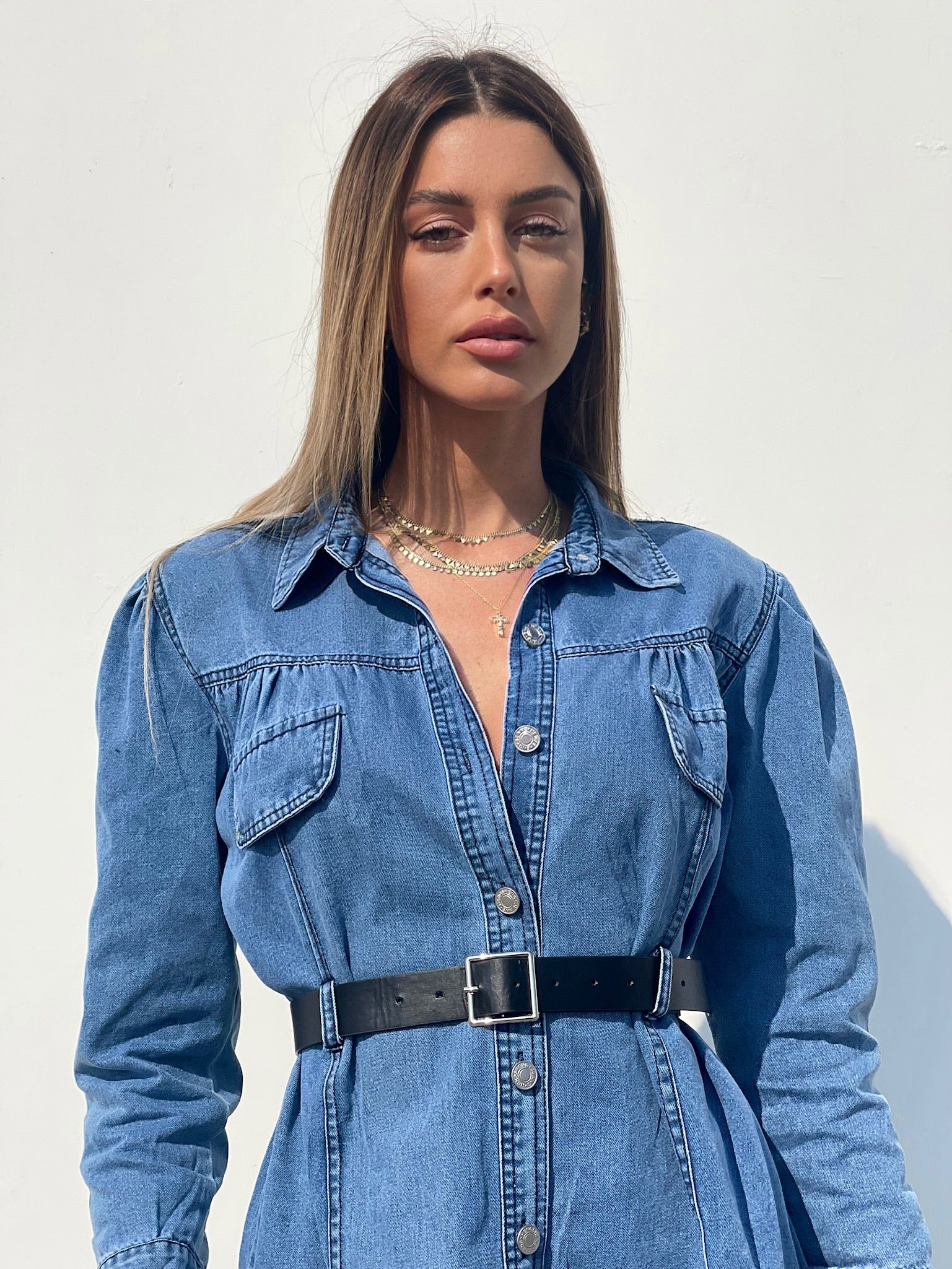 Abito in jeans con cintura - R.a. Boutique 