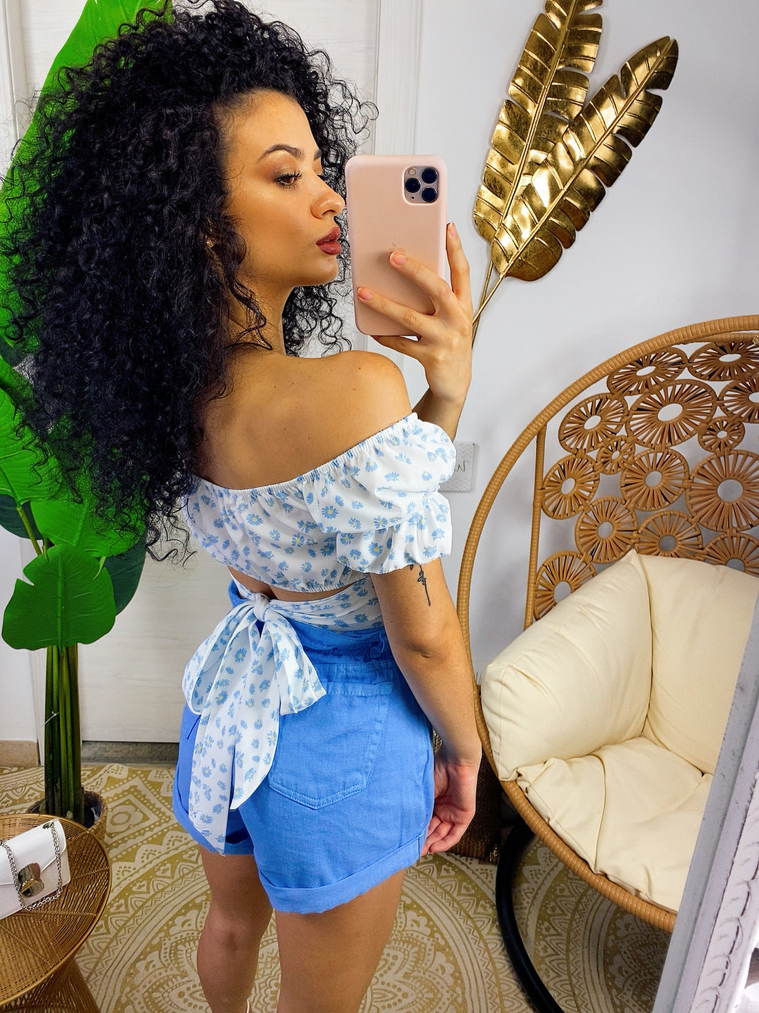 Top incrociato a fiorellini - R.a. Boutique 