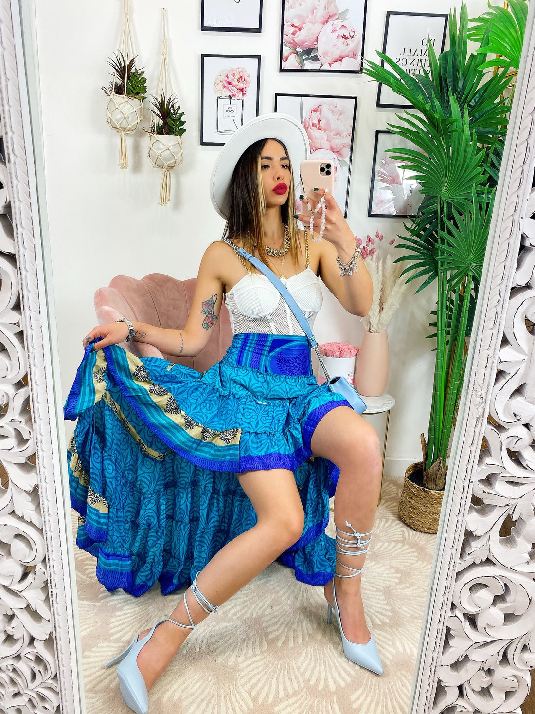 Tacco Celeste con incrocio - R.a. Boutique 