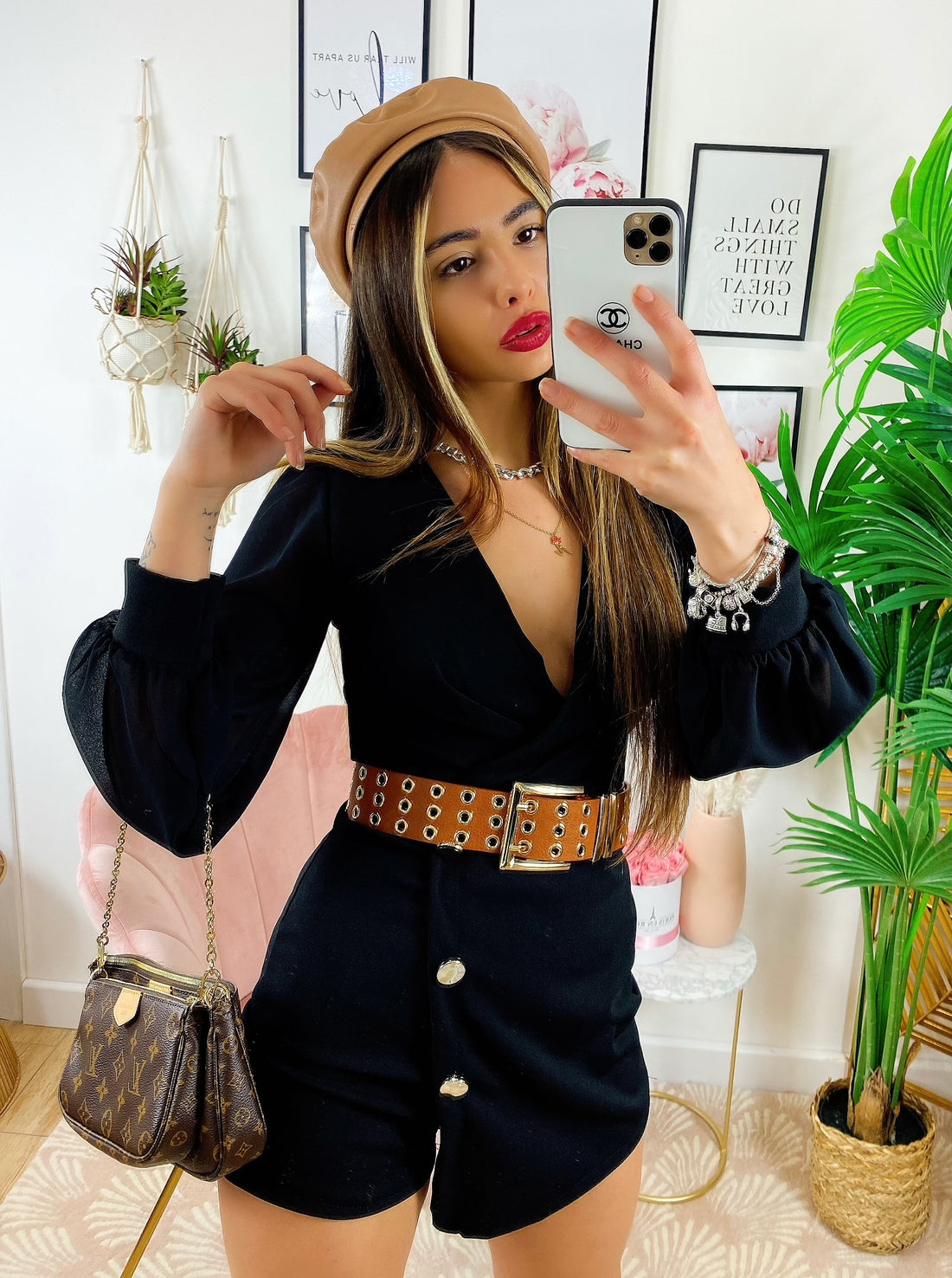 Tutina a portafoglio con bottoni Nero - R.a. Boutique 