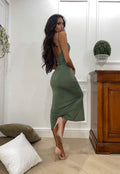 Abito aderente midi Verde Militare - R.a. Boutique 