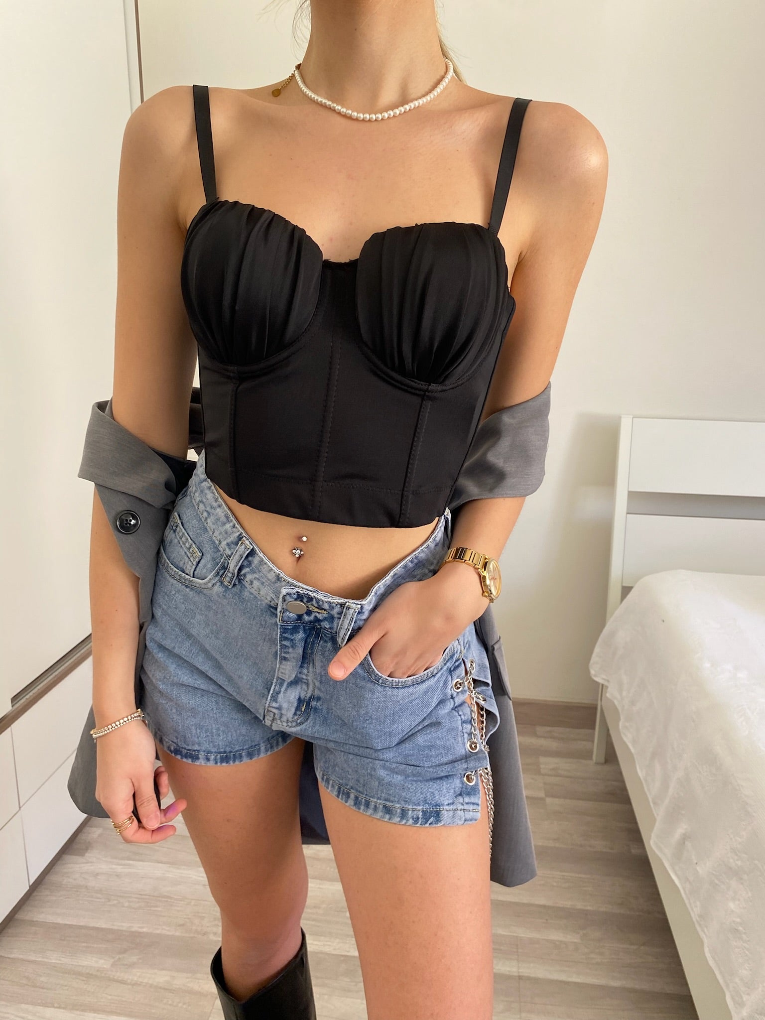 Corpetto nero - R.a. Boutique 