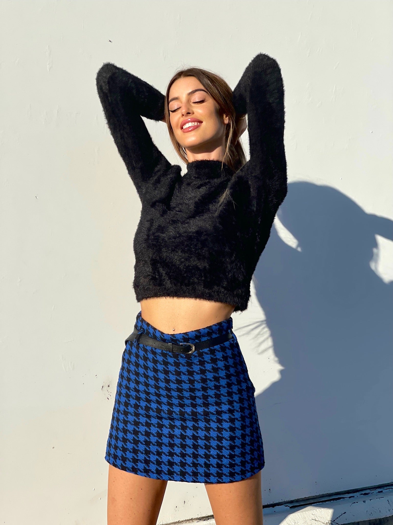 Gonna in tweed blue - R.a. Boutique 