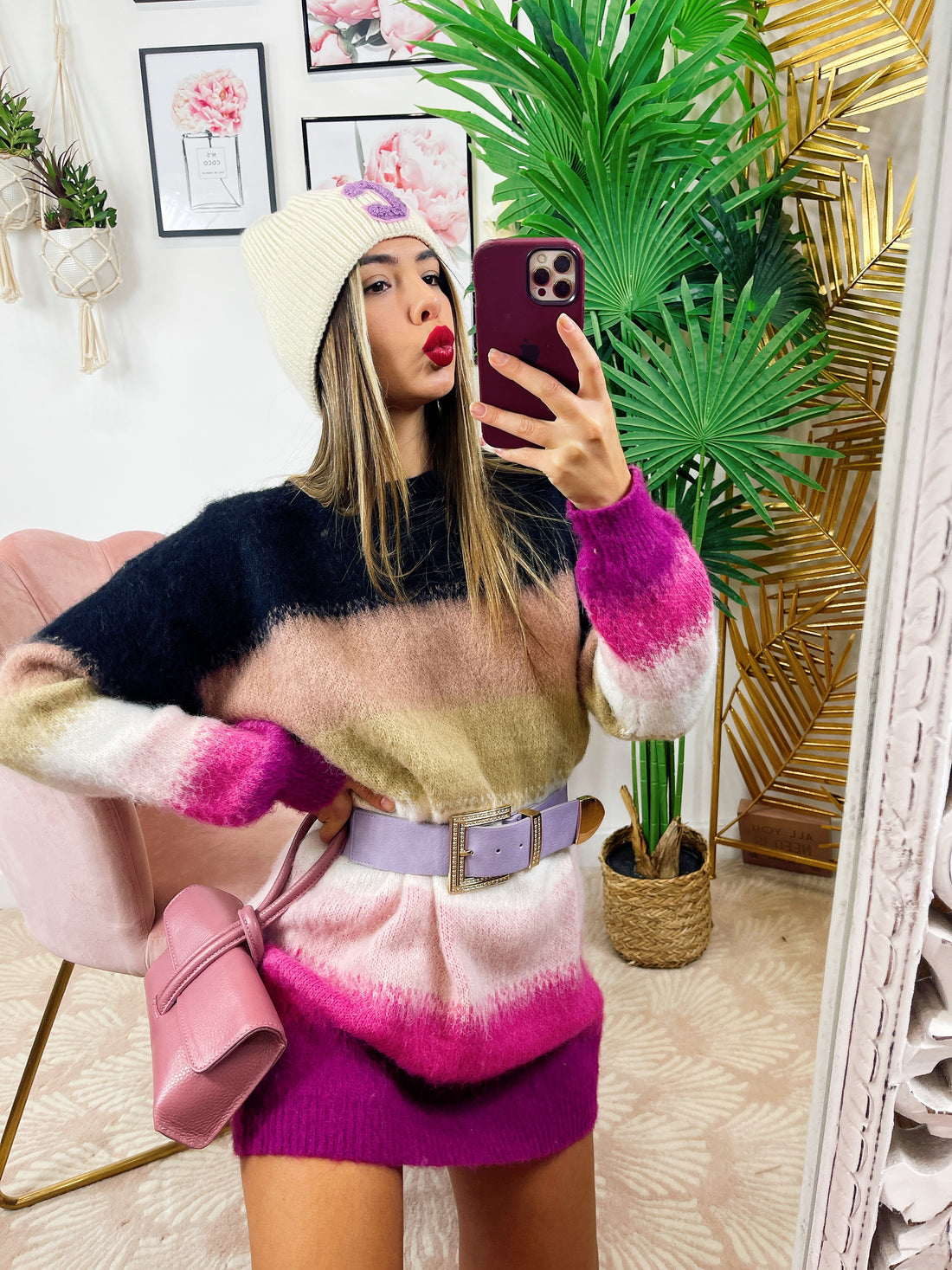 Cappello panna con C - R.a. Boutique 