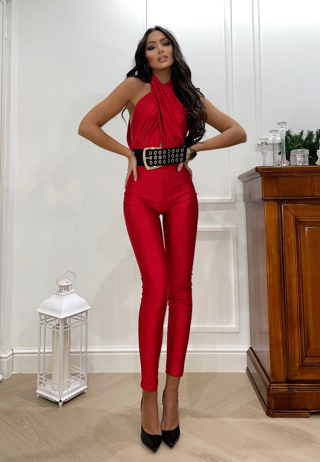 Tuta rossa incrociata sul collo - R.a. Boutique 