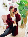 Cardigan lungo bordeaux - R.a. Boutique 