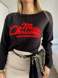 Maglione Merry Christmas nero - R.a. Boutique 