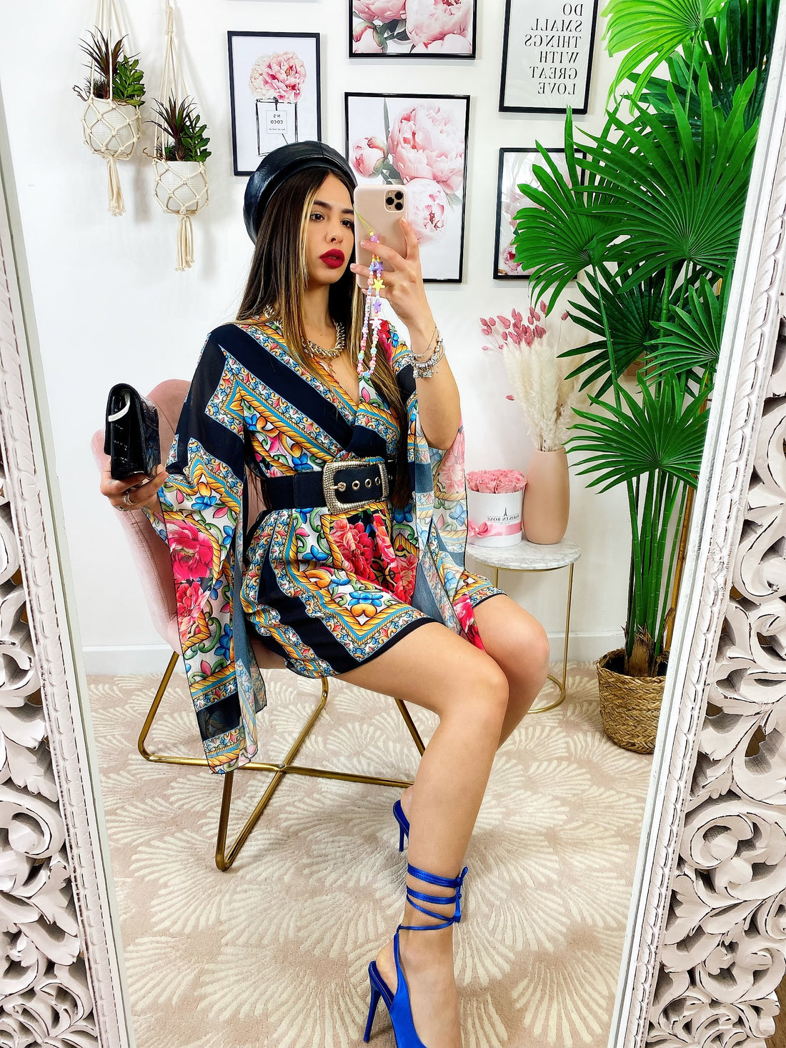 Abito stampa etnica dettaglio Rosa - R.a. Boutique 