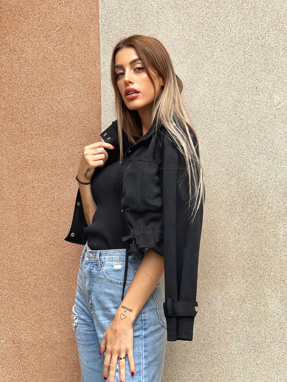 Giacchino in camoscio nero - R.a. Boutique 