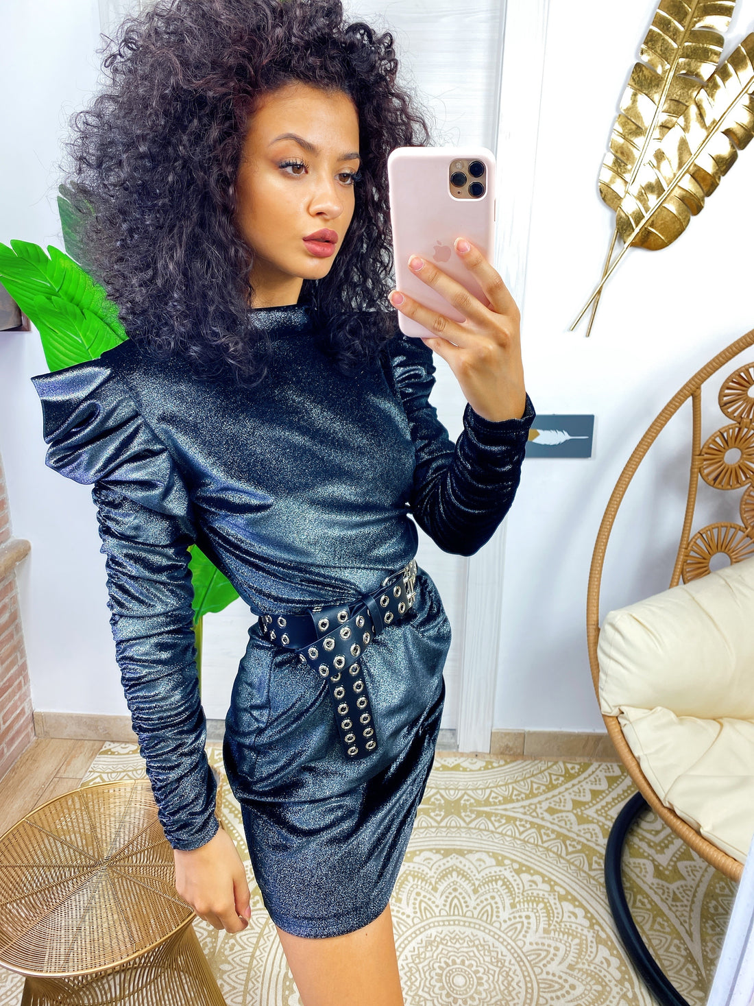 Abito glitter in velluto grigio/ nero - R.a. Boutique 