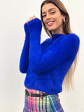Maglioncino morbidissimo blu elettrico - R.a. Boutique 