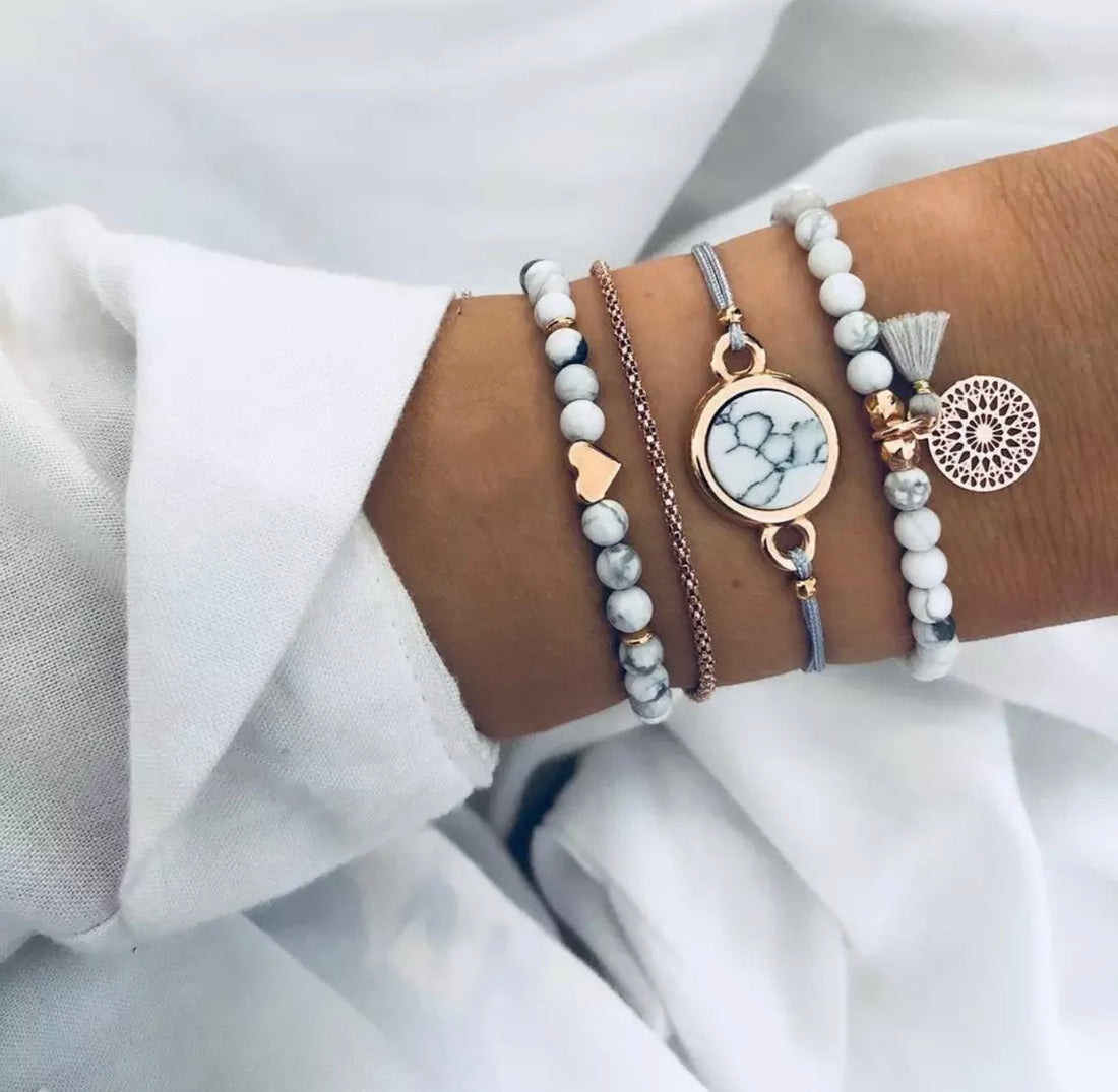 Bracciale effetto marmo e cuoricino - R.a. Boutique 