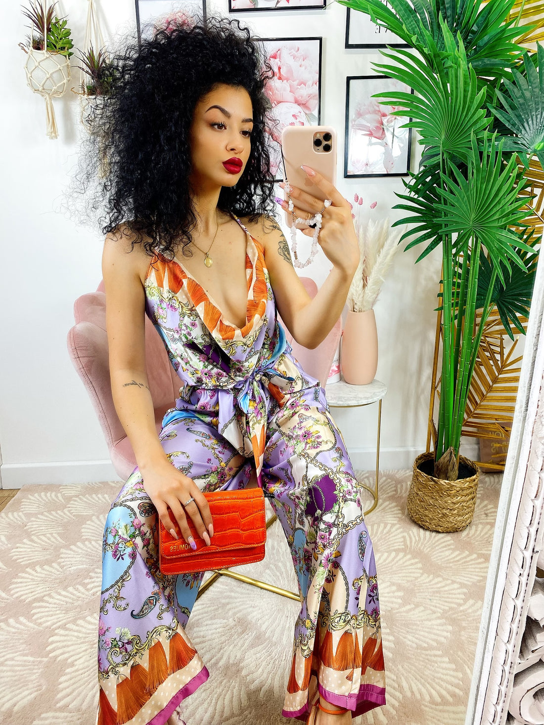 Tuta intera con stampa lilla - R.a. Boutique 