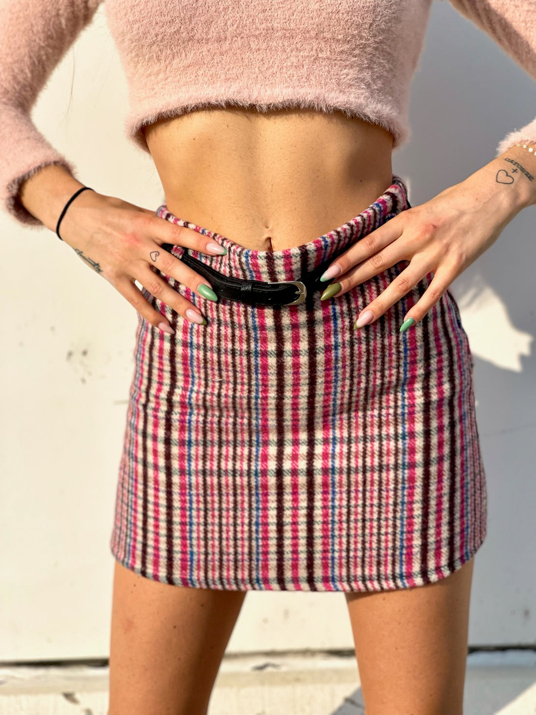 Gonna in tweed dettaglio fuxia - R.a. Boutique 