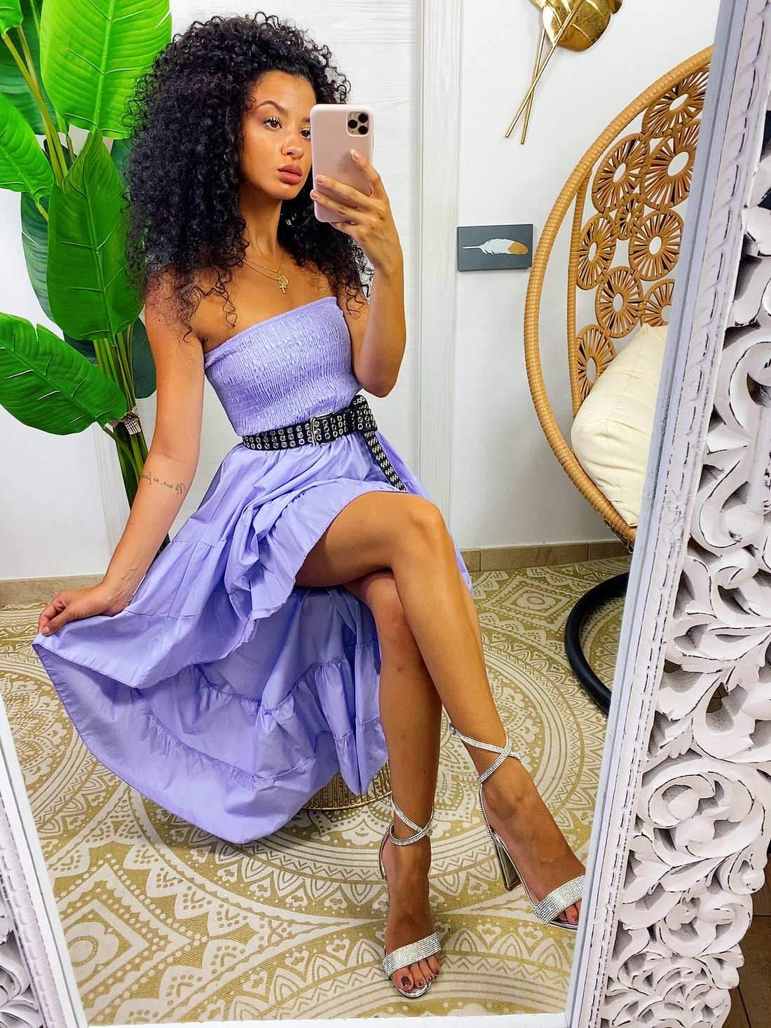 Abito a fascia corto davanti lilla - R.a. Boutique 