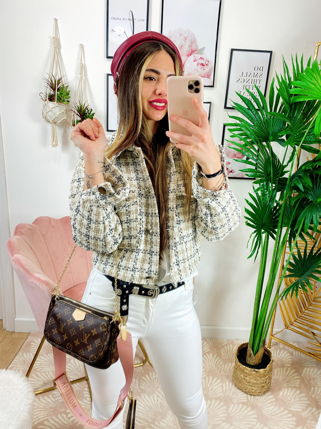 Giacca in tweed beige - R.a. Boutique 