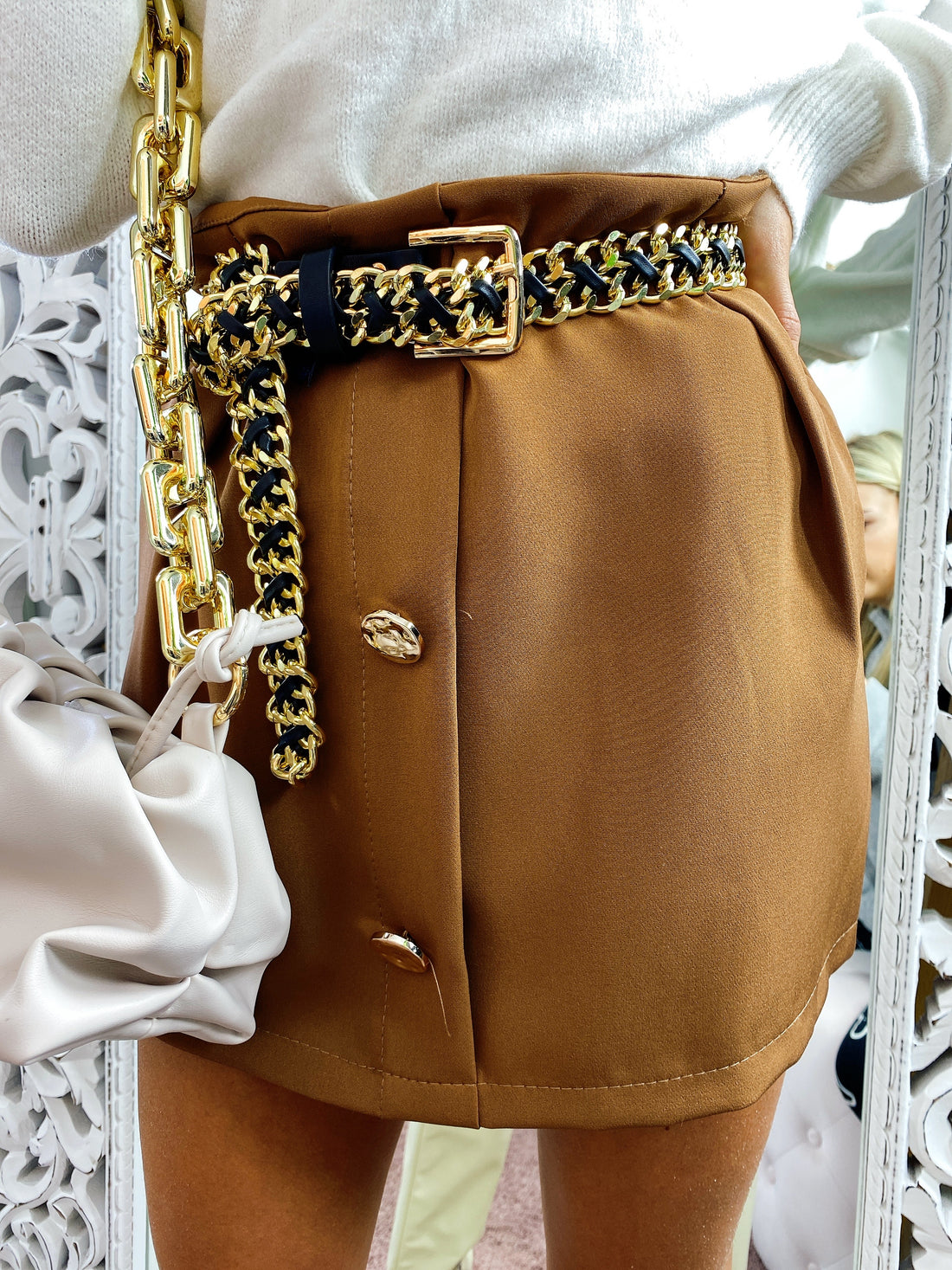 Pantagonna con bottoni oro - R.a. Boutique 