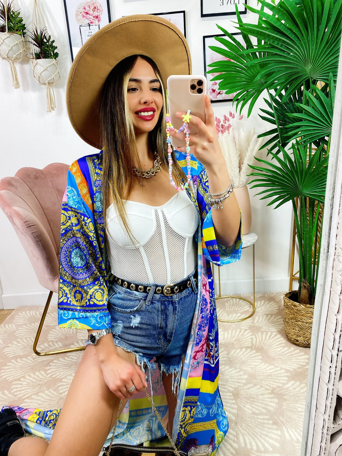 Kimono etnico azzurro - R.a. Boutique 