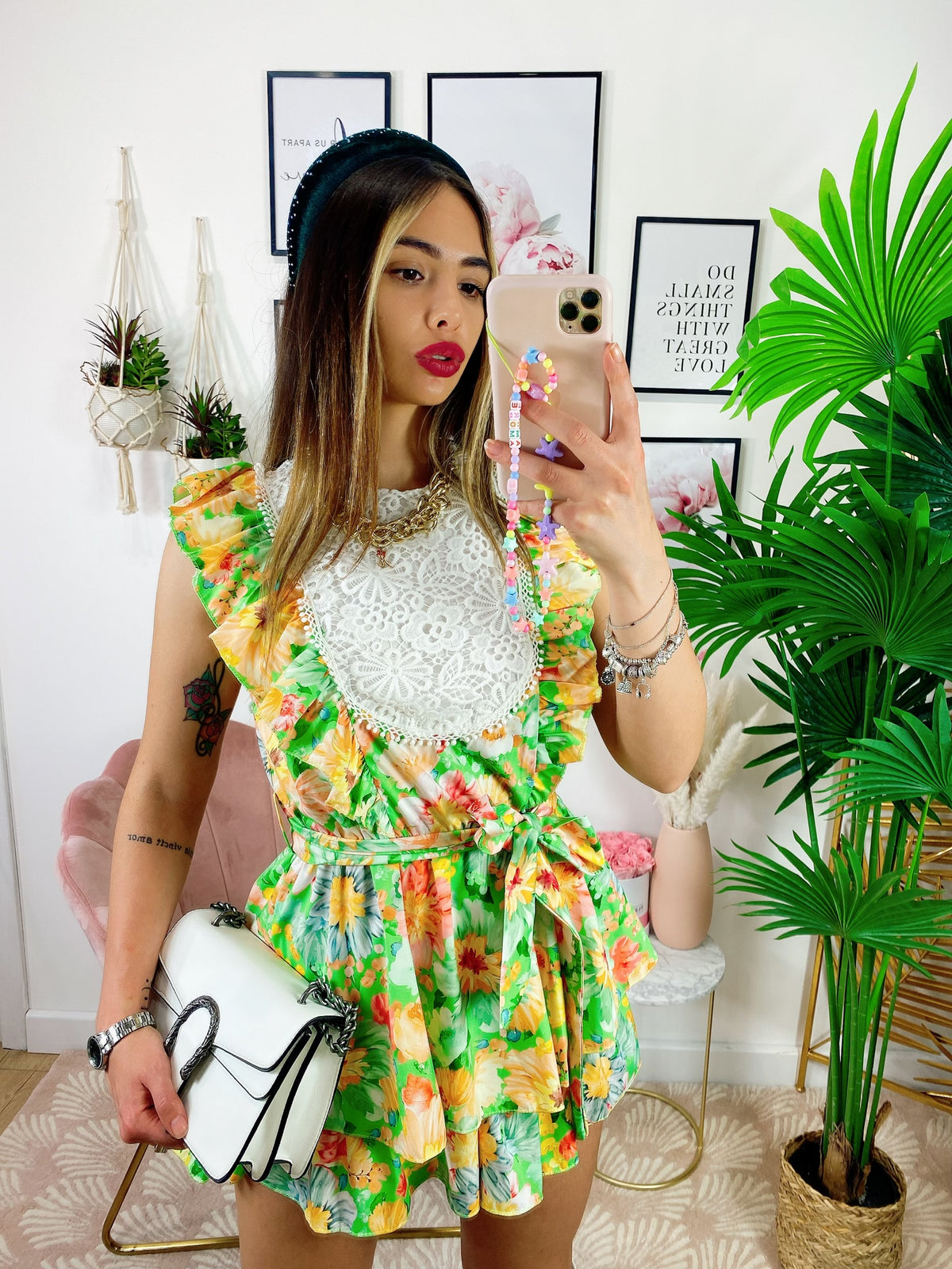 Tutina Neonata Invernale Pizzo Floreale Natale - Completo Con Fiocco - Cotone Morbido - Taglie 0-12 Mesi - Foto 3