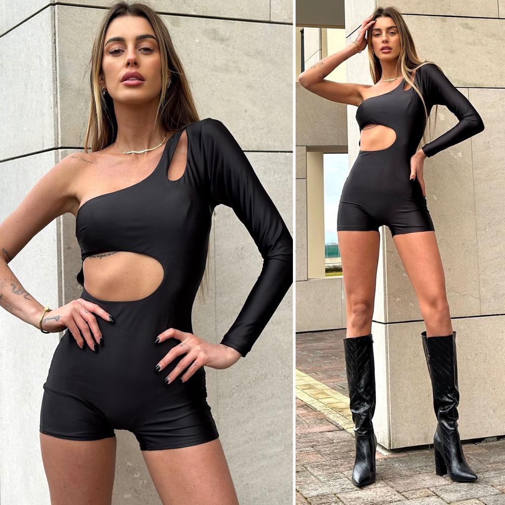 Tutina con oblò nera - R.a. Boutique 