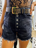 Short nero con bottoncini - R.a. Boutique 