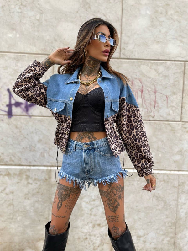 Giaccone di jeans e maculato