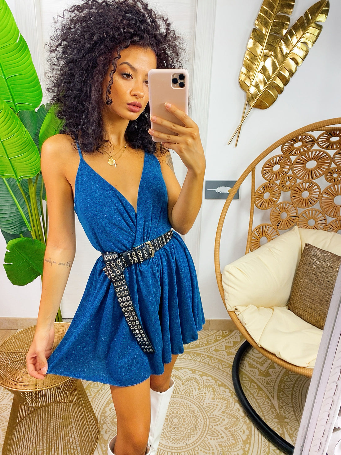 Tutina a bretellina oceano glitter - R.a. Boutique 