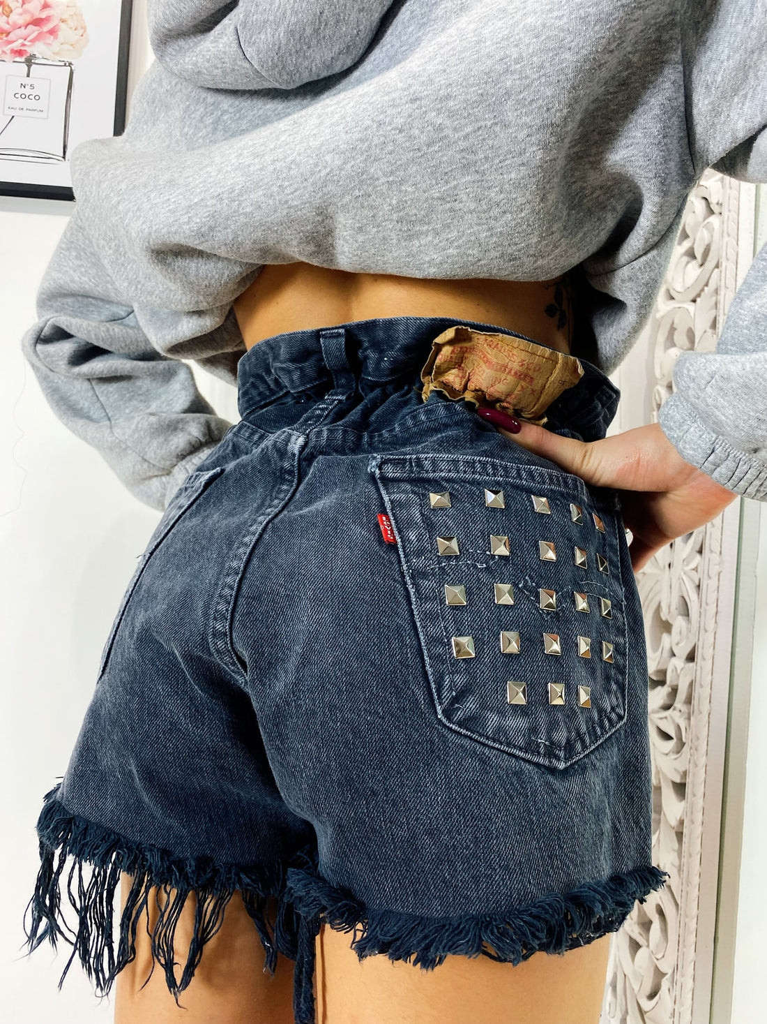 Levi’s Vintage grigio scuro con borchie - R.a. Boutique 