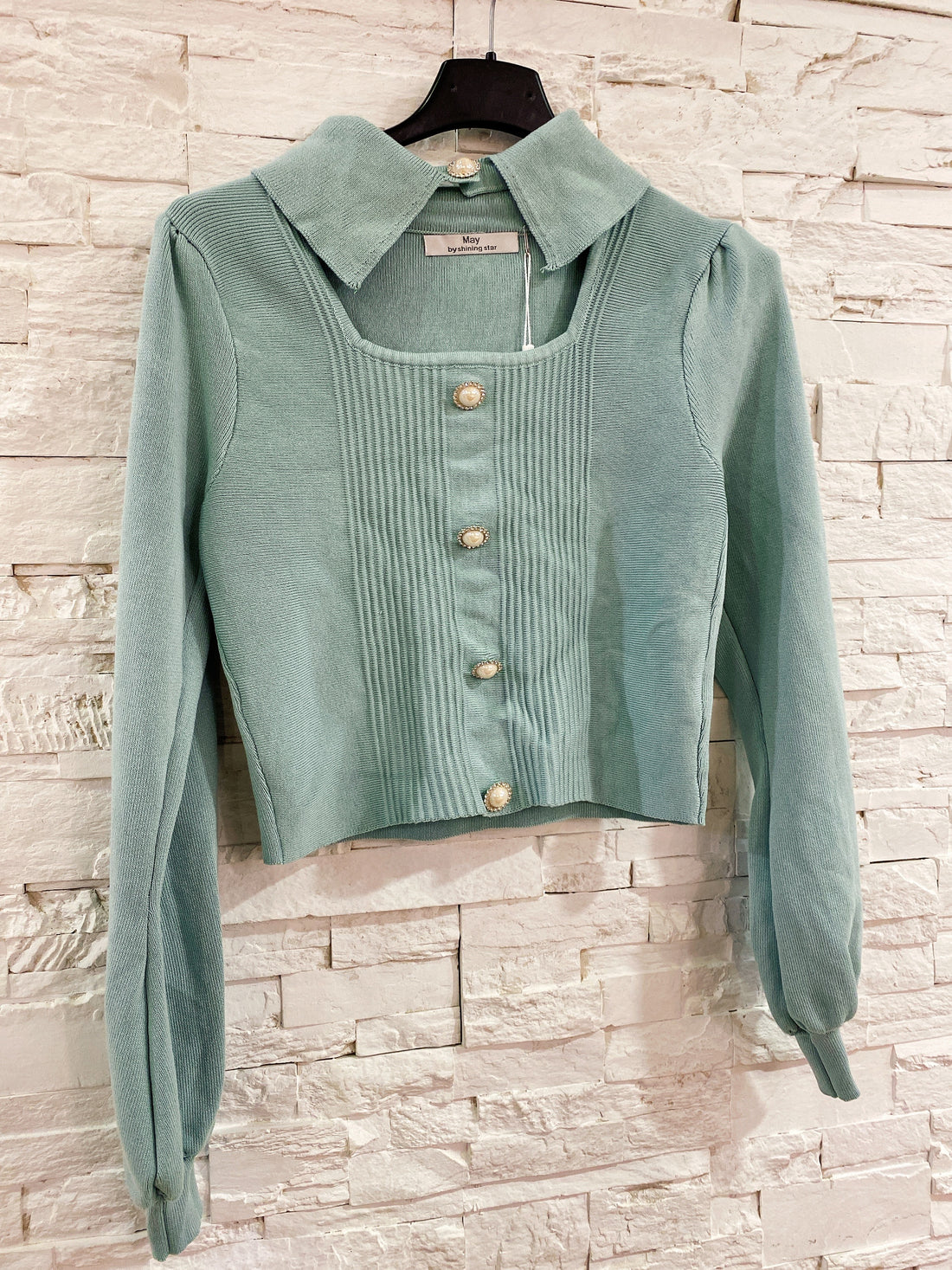 Maglioncino Tiffany bottoni in perle - R.a. Boutique 