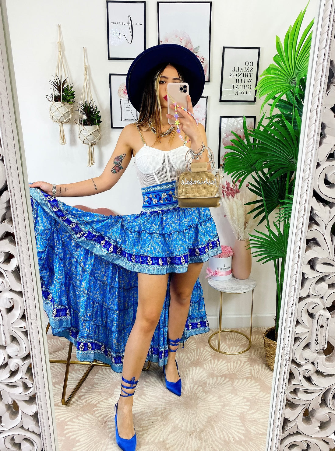 Gonna asimmetrica azzurra e celeste - R.a. Boutique 