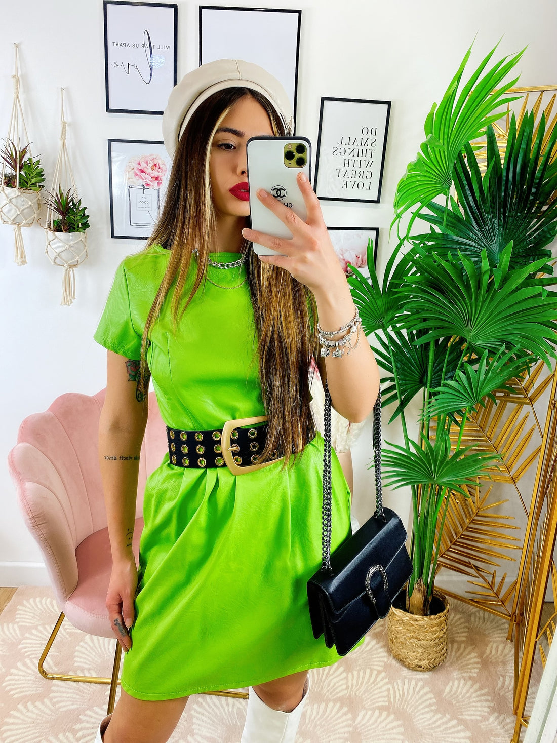 Abito in ecopelle con marsupio - R.a. Boutique 