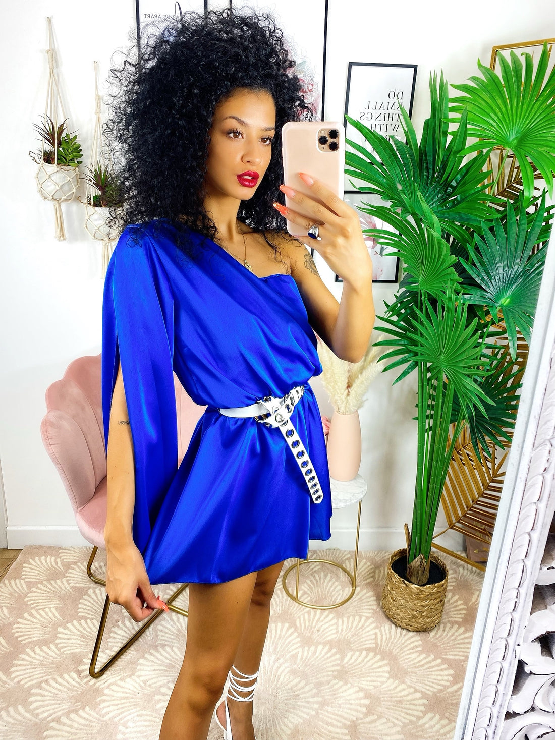 Tutina monospalla taglio impero Blu - R.a. Boutique 