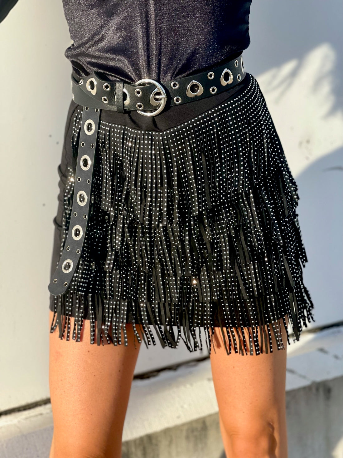 Gonna con frange e strass - R.a. Boutique 