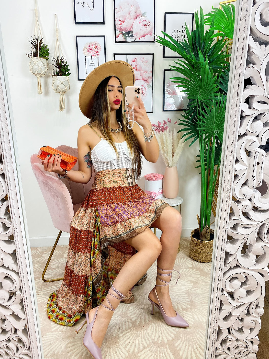 Gonna asimmetrica sfumature neutre - R.a. Boutique 